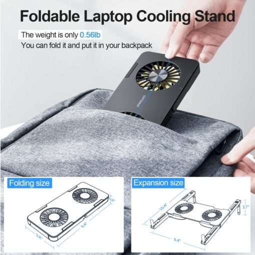 Laptop Stand Portable Cooling Fan Heat Dissipation For Macbook Air Pro iPad HP DELL Tablet Cooler Holder Notebook Bracket 2