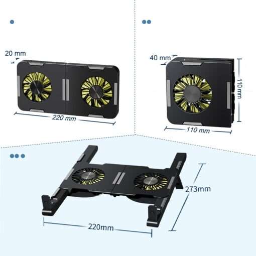 Laptop Stand Portable Cooling Fan Heat Dissipation For Macbook Air Pro iPad HP DELL Tablet Cooler Holder Notebook Bracket 6