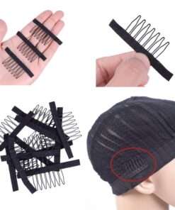 Wig comb clips 7 teeth for full lace wig cap wig accessories cloth wig clips black color