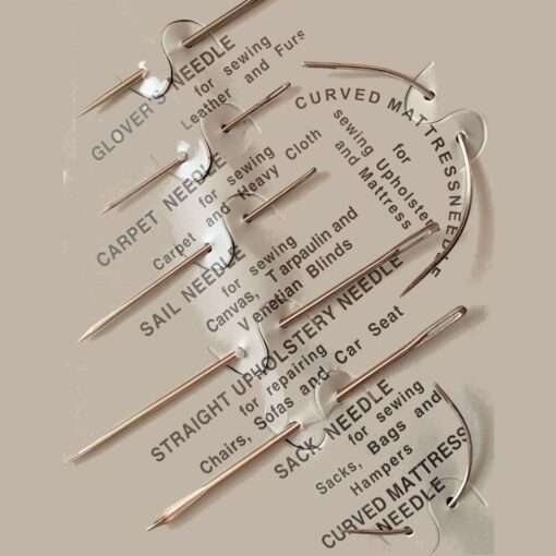 Heavy Duty Hand Sewing Needles Kit – 7 Piece set of Curved and straight needles 3