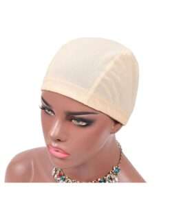 Mesh Dome Wig Cap Ultra Stretch for Women Breathable Wig Caps for Making Wigs Beige Color 4