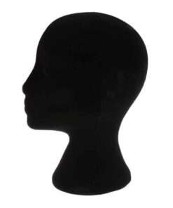 Styrofoam Mannequin Head Female black color for Wig making, Display Hair, Hats and Hairpieces etc. 3