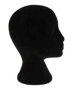 Styrofoam Mannequin Head Female black color for Wig making, Display Hair, Hats and Hairpieces etc. 2