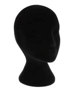 Styrofoam Mannequin Head Female black color for Wig making, Display Hair, Hats and Hairpieces etc.