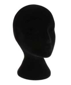 Styrofoam Mannequin Head Female black color for Wig making, Display Hair, Hats and Hairpieces etc. 1