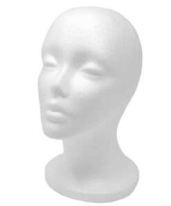 Styrofoam Mannequin Head Female white color for Wig making, Display Hair, Hats and Hairpieces etc.