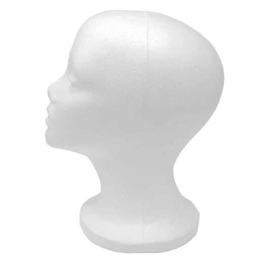 Styrofoam Mannequin Head Female white color for Wig making, Display Hair, Hats and Hairpieces etc. 4