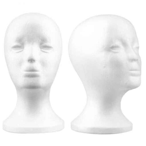 Styrofoam Mannequin Head Female white color for Wig making, Display Hair, Hats and Hairpieces etc. 3