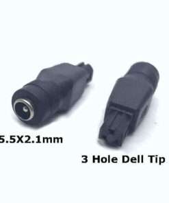 Laptop DC Tip Converter 5.5 x 2.1mm female to 3-Hole for Dell Laptop