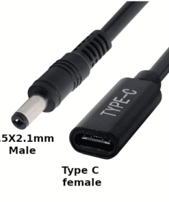 Laptop DC Tip Converter Type C Female to DC 5.5×2.1mm Male Cable