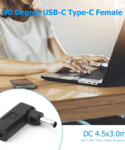 Laptop DC Tip Converter Type-C female To 4.5×3.0mm male 90 Degree for Dell 3